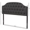 Baxton Studio Windsor Dark Grey Upholstered Scalloped Buttoned Queen Size Headboard 133-7160 - alternate 2